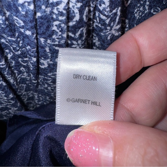 GARNET HILL Paisley V-Neck 3/4 Sleeves A-Line Lagenlook Boho Midi Dress Size 4 - Picture 16 of 16